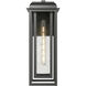 Mansfield 1 Light 20 inch Matte Black Outdoor Sconce in Seedy Glass