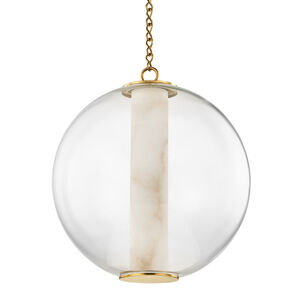 Pietra LED 20 inch Vintage Brass Pendant Ceiling Light