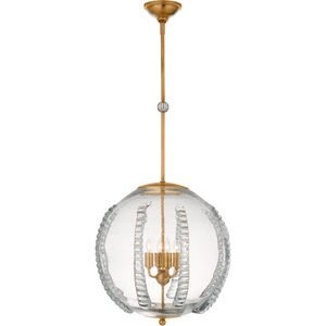 AERIN Gisela 4 Light 19 inch Hand-Rubbed Antique Brass Globe Pendant Ceiling Light, Large