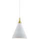 Dorothy 1 Light 10 inch White With Gold Detail Pendant Ceiling Light