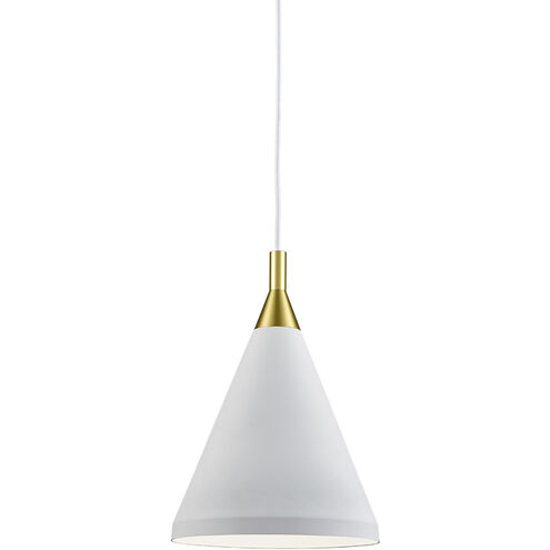 Dorothy 1 Light 10 inch White With Gold Detail Pendant Ceiling Light