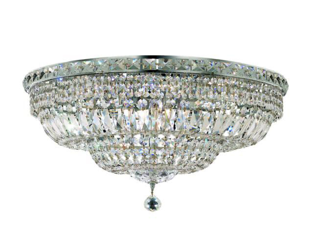 Tranquil 12 Light 24 inch Chrome Flush Mount Ceiling Light in Royal Cut