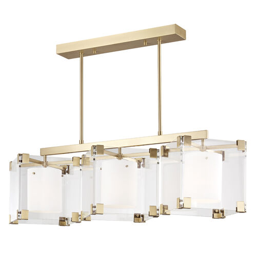Achilles 3 Light 53.75 inch Aged Brass Island Light Ceiling Light