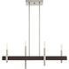 Denmark 4 Light 7 inch Brushed Nickel with Bronze Accents Chandelier Ceiling Light