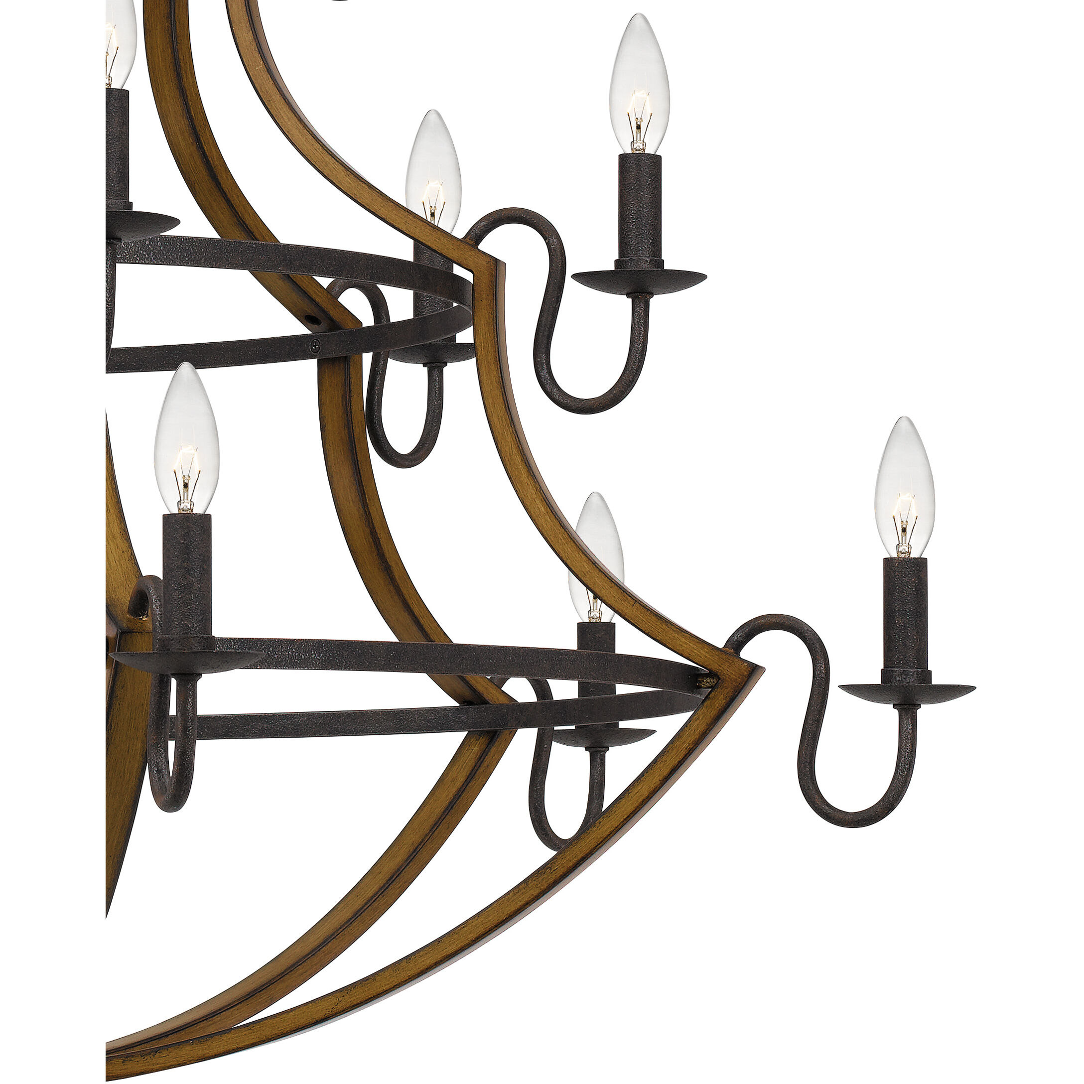 Shire 15 Light 43 inch Rustic Black Chandelier Ceiling Light