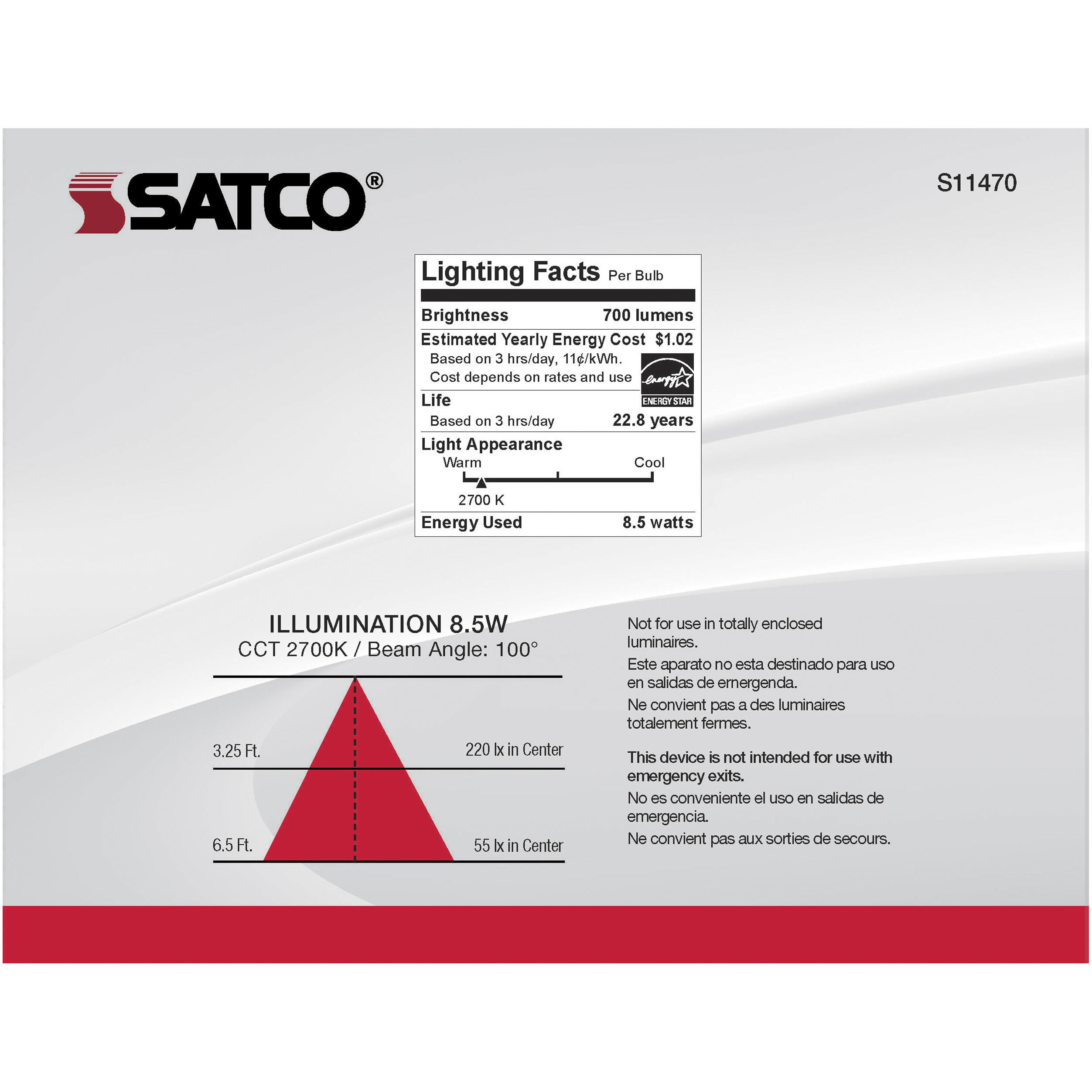 Lumos LED Medium 8.50 watt 2700K LED Bulb