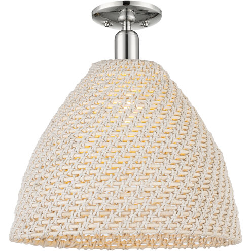 Downtown Urban Natural Ballston Dome 1 Light 15.75 inch Polished Nickel Semi-Flush Mount Ceiling Light
