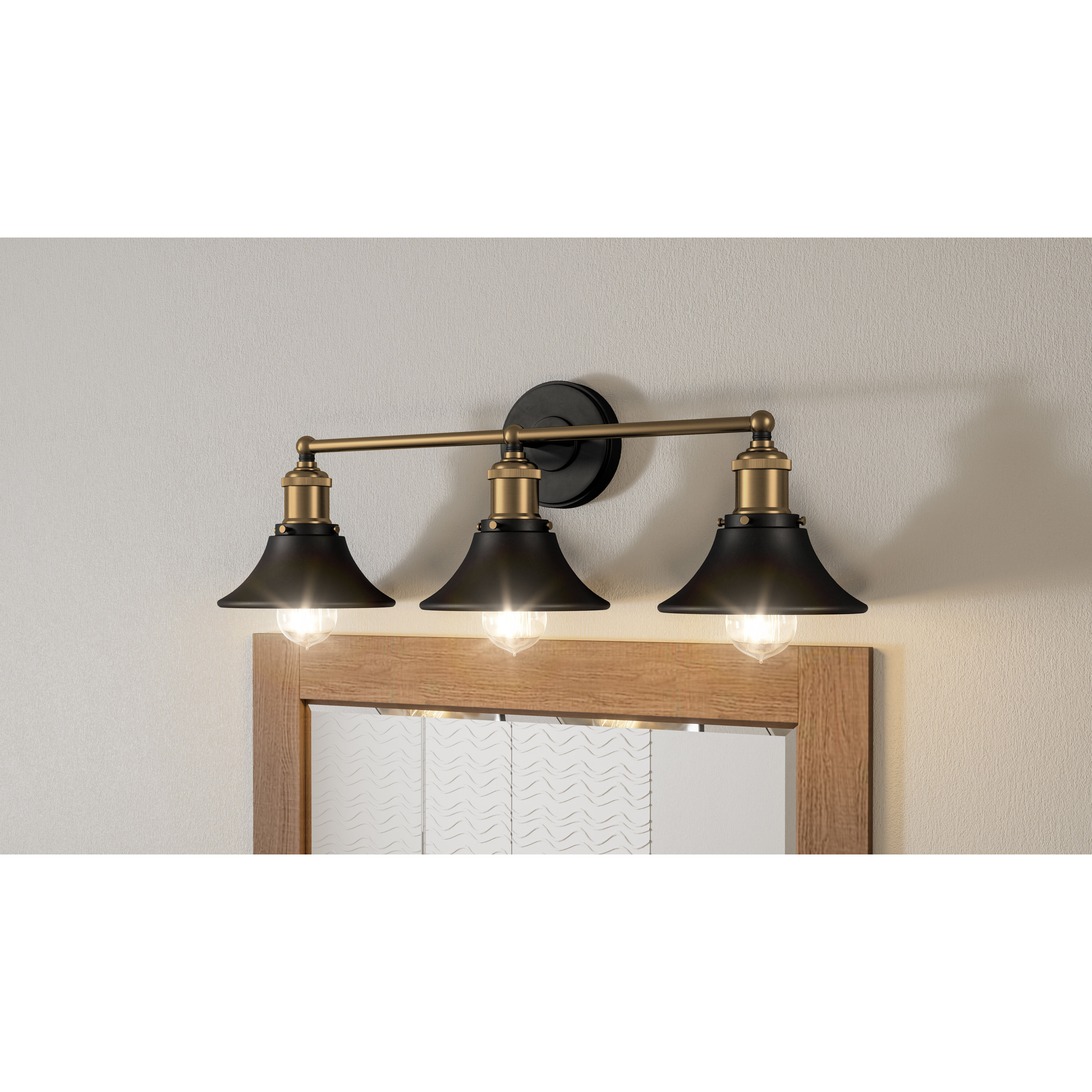 Trafalgar 3 Light 24 inch Matte Black Bath Light Wall Light