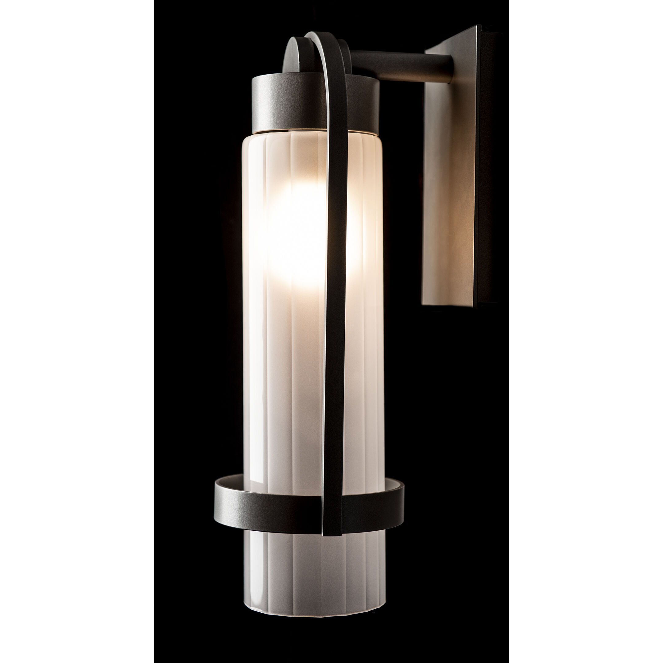 Alcove 1 Light 15.8 inch Coastal Burnished Steel Outdoor Sconce in Frosted, Small