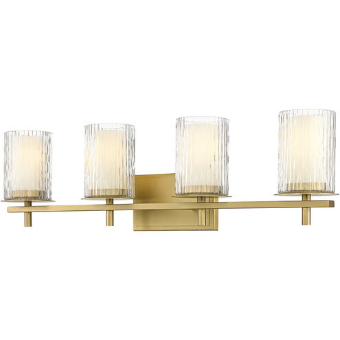 Grayson 4 Light 31 inch Modern Gold Vanity Wall Light