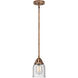 Nouveau 2 Bell 1 Light 5 inch Antique Copper Mini Pendant Ceiling Light in Incandescent, Seedy