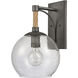 Orlando 1 Light 15.5 inch Iron with Natural Outdoor Wall Sconce