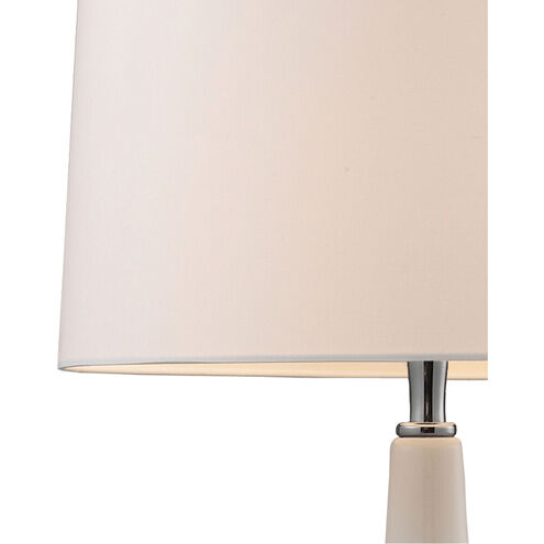 Continuum 18 inch 60 watt White and Chrome Table Lamp Portable Light in Incandescent