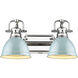 Yep Duncan Vanity Wall Light in Chrome, Seafoam