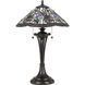 Tiffany 25 inch 75 watt Vintage Bronze Table Lamp Portable Light, Naturals