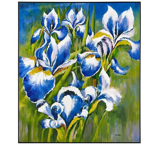 Shi Fei's Twilight Irises 59.5 X 50.5 inch Oils and Original Art