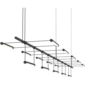 Suspenders LED 97 inch Satin Black Pendant Ceiling Light