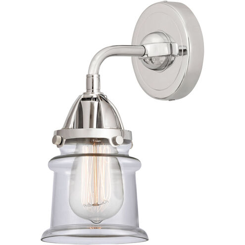 Nouveau 2 Small Canton 1 Light 5 inch Polished Chrome Sconce Wall Light in Clear Glass