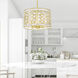 Belinda 4 Light 16 inch Champagne Drum Shade Chandelier Ceiling Light
