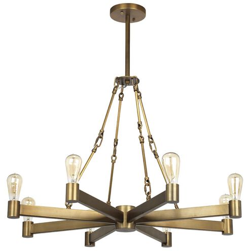 Manchester 8 Light 36 inch Antique Brass Chandelier Ceiling Light