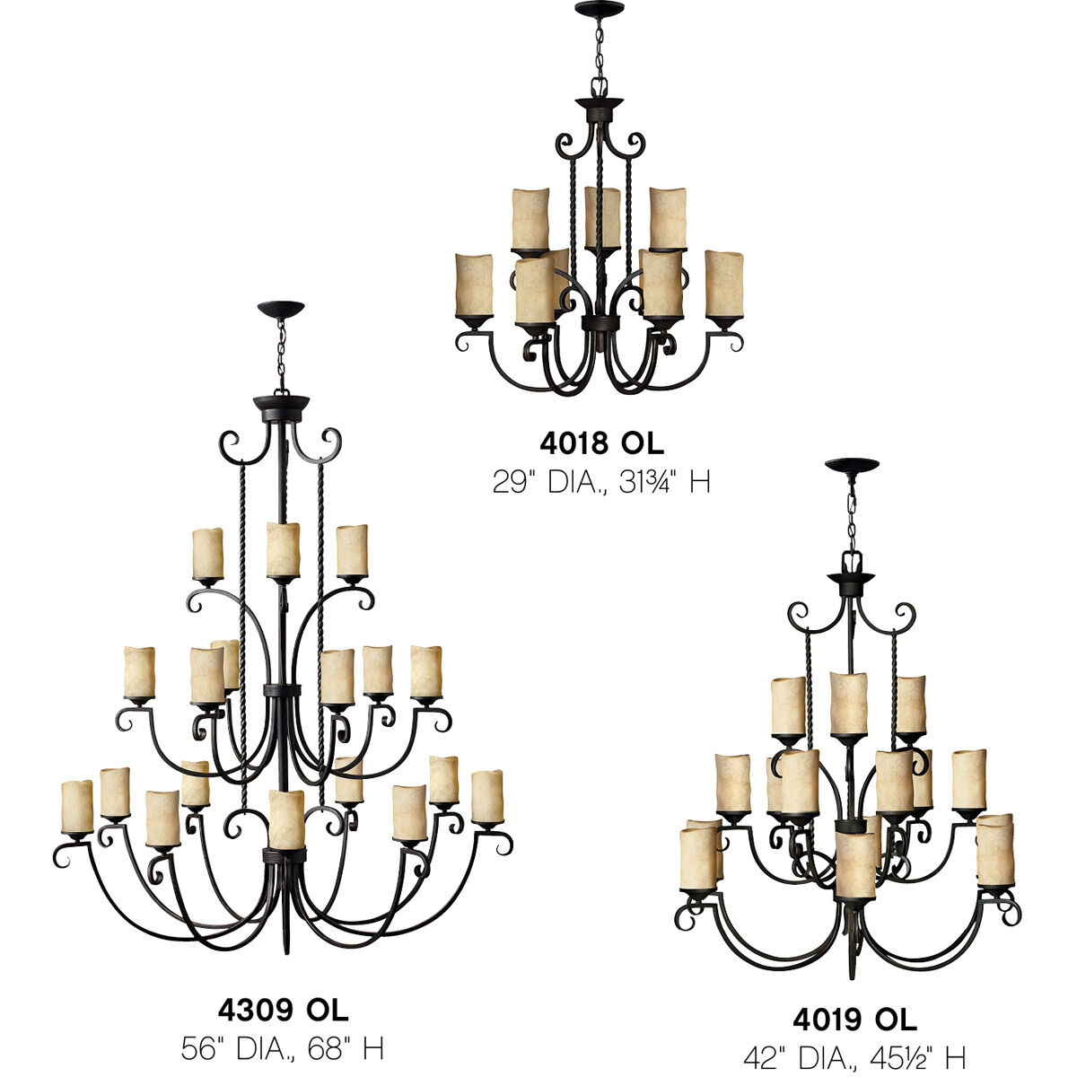 Casa 18 Light 56 inch Olde Black Indoor Chandelier Ceiling Light