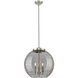 Ballston Athens Deco Swirl 3 Light 15.75 inch Brushed Satin Nickel Statement Pendant Ceiling Light in Incandescent, Light Smoke Deco Swirl Glass