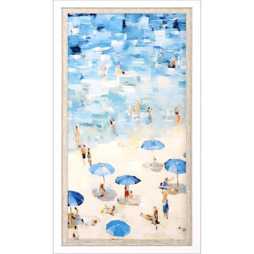 Waterside Collection Lacquered White Wood Shadow Box Style Framed Art