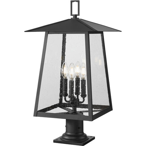 Rainer 4 Light 26.25 inch Black Outdoor Pier Mounted Fixture in G9