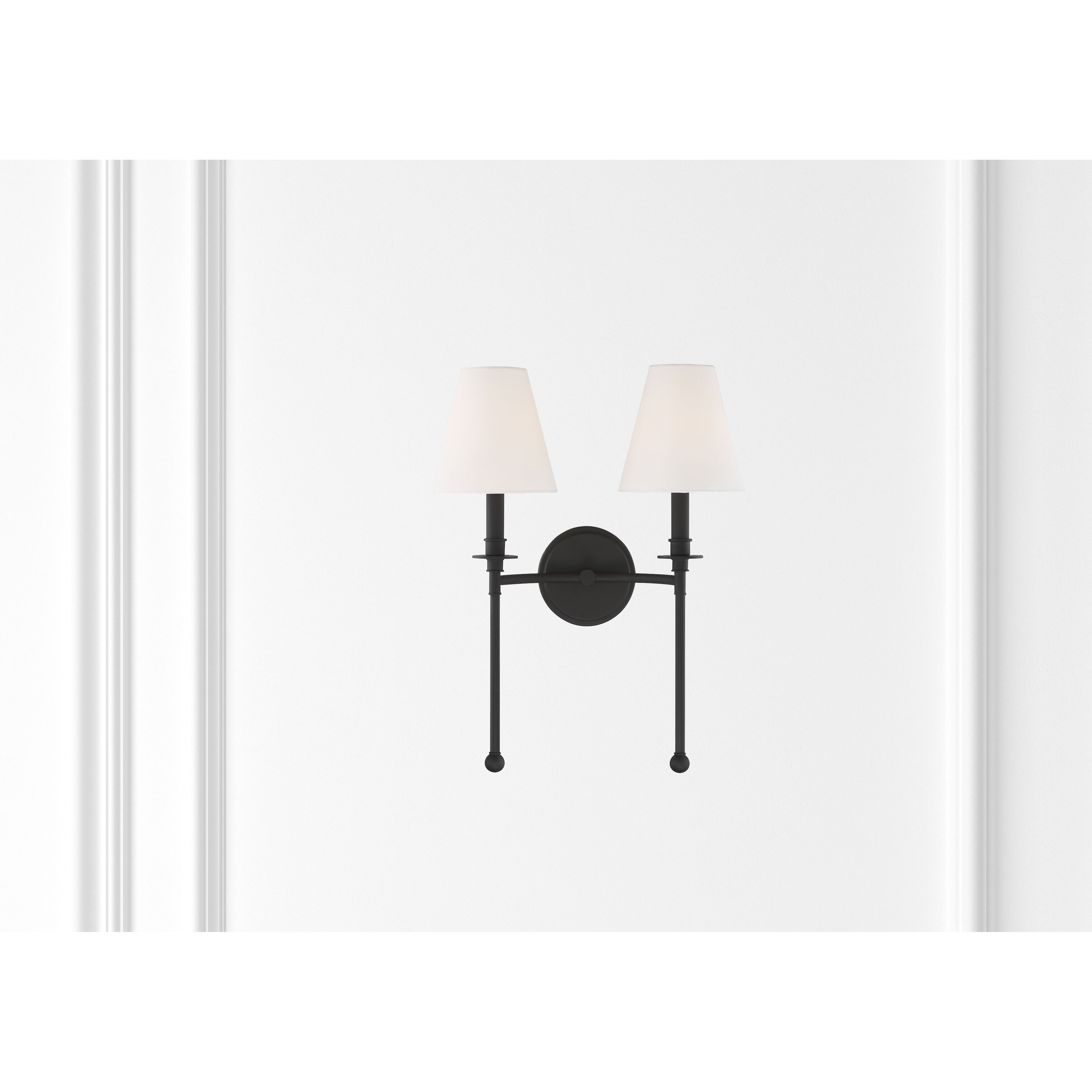 Ottone Way Sconce Wall Light in Black