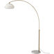 Morelli 92 inch 14 watt Weathered Brass Lucite and White Arc Floor Lamp Portable Light
