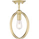 Colson 1 Light 10 inch Olympic Gold Semi-flush Ceiling Light in No Shade