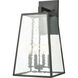 Meditterano 4 Light 22 inch Matte Black Outdoor Wall Sconce