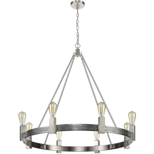Impression 8 Light 36 inch Silver with Satin Nickel Chandelier Ceiling Light