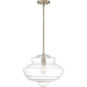 Storrier 1 Light 16 inch Burnished Brass and Clear Pendant Ceiling Light