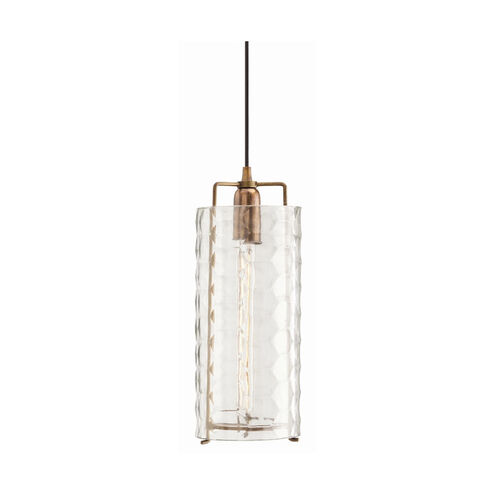 Ice 1 Light 7 inch Antique Brass Pendant Ceiling Light, Large