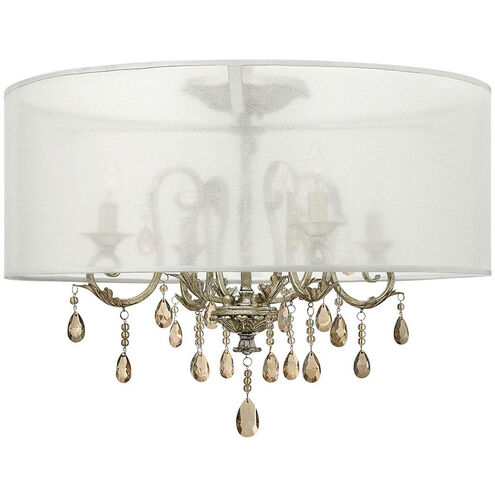 Carlton 4 Light 24 inch Silver Leaf Indoor Semi-Flush Mount Ceiling Light