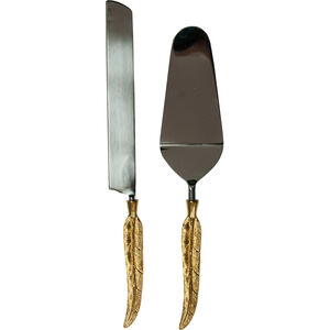 Enchanted Silver and Gold Cake Server Set, Set of 2