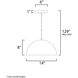 Hemisphere LED 14 inch Gloss White and Aluminum Single Pendant Ceiling Light