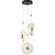 Topknot LED 13.75 inch Coal And Brushed Gold Pendant Ceiling Light