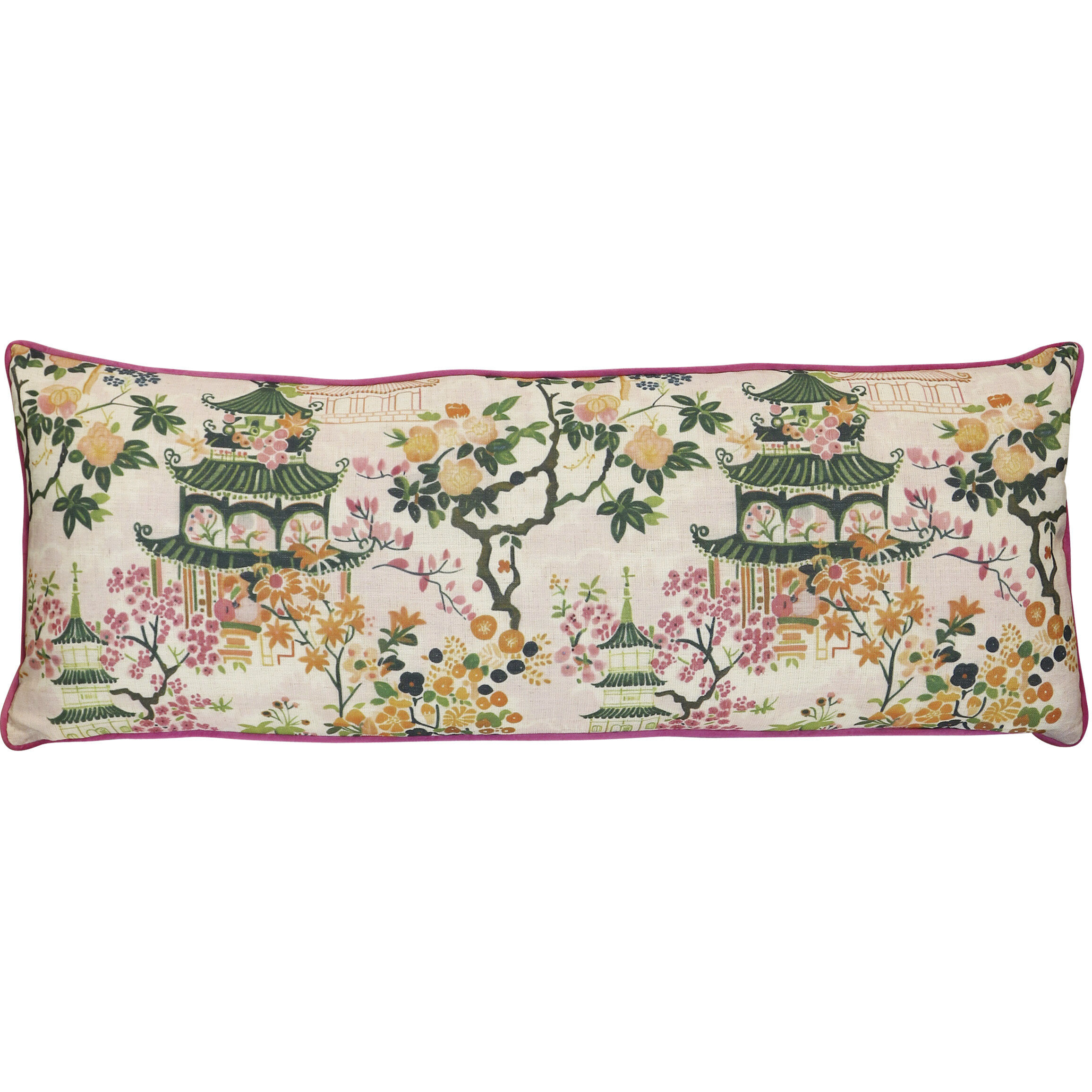 Chinoiserie 36 inch Multicolor Pillow
