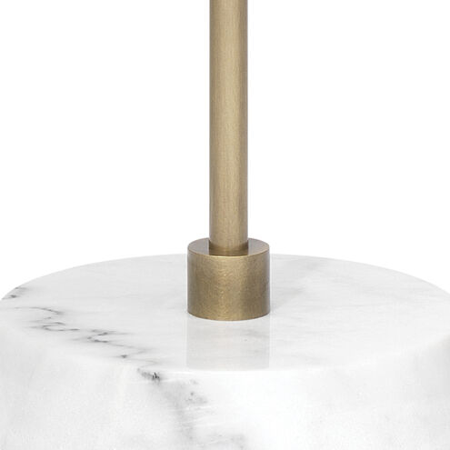 Minerva 52 inch 40.00 watt Antique Brass & White Marble Twin Shade Floor Lamp Portable Light