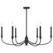 Coventry 6 Light 40 inch Matte Black Chandelier Ceiling Light, Essentials