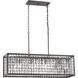 Nadina 4 Light 37 inch Silverdust Iron Linear Chandelier Ceiling Light
