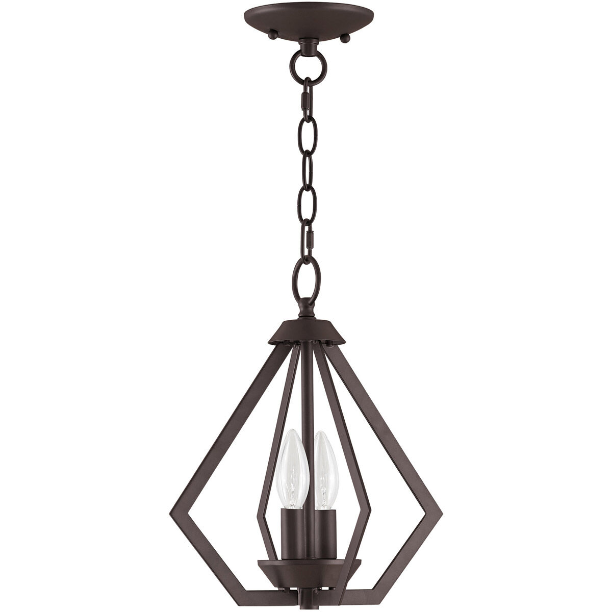 Prism 2 Light 11.25 inch Bronze Convertible Mini Chandelier/Ceiling Mount Ceiling Light