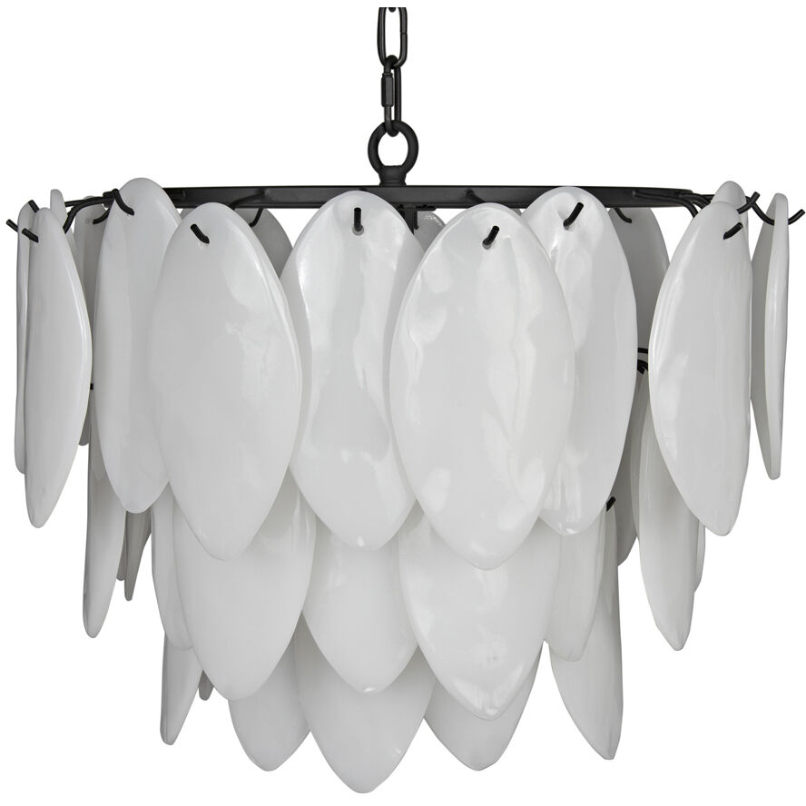 Lotus 4 Light 23 inch Matte Black Chandelier Ceiling Light, Medium