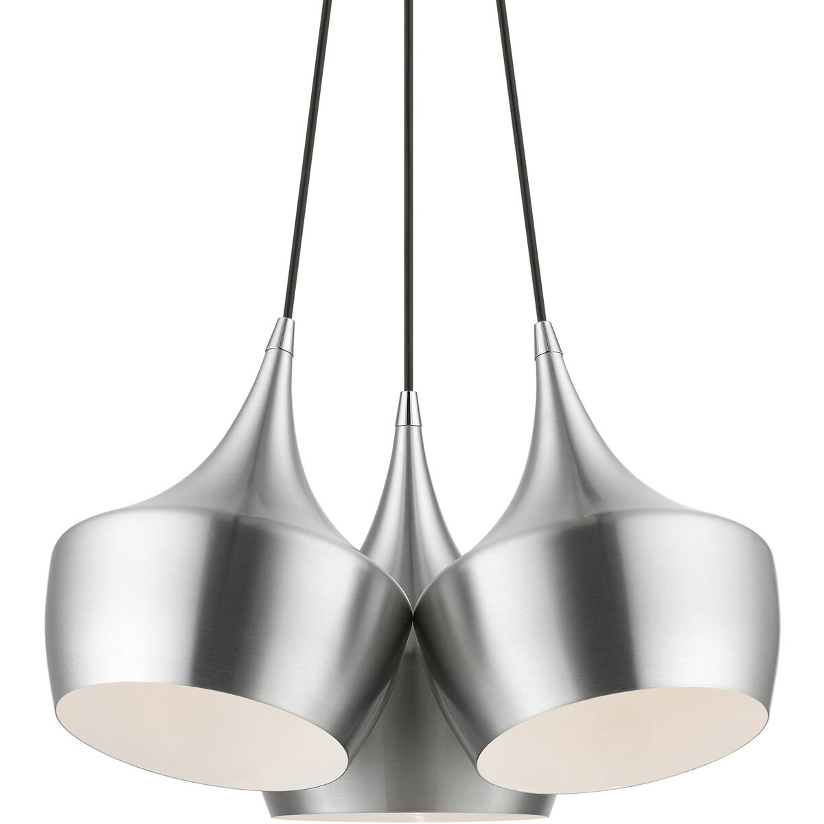 Waldorf 3 Light 21 inch Brushed Aluminum Cluster Pendant Ceiling Light