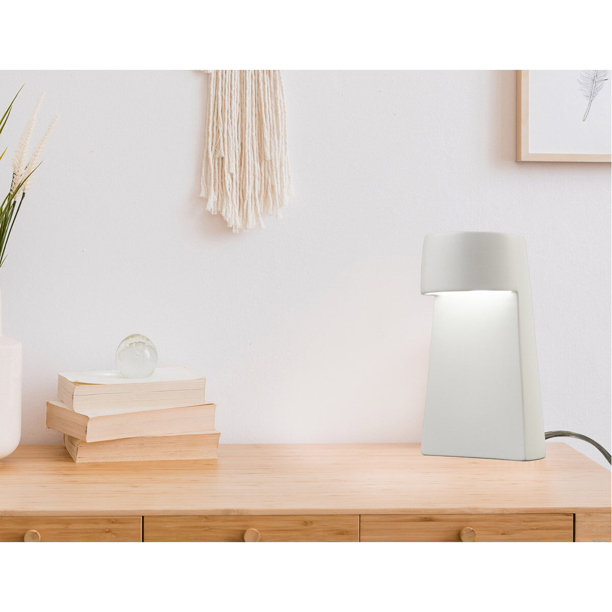 Portable 12.5 inch 12 watt Gloss White Table Lamp Portable Light