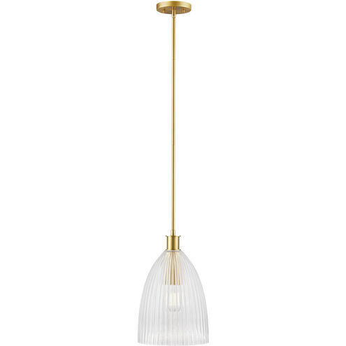 Transitional 1 Light 10 inch Natural Brass Pendant Ceiling Light