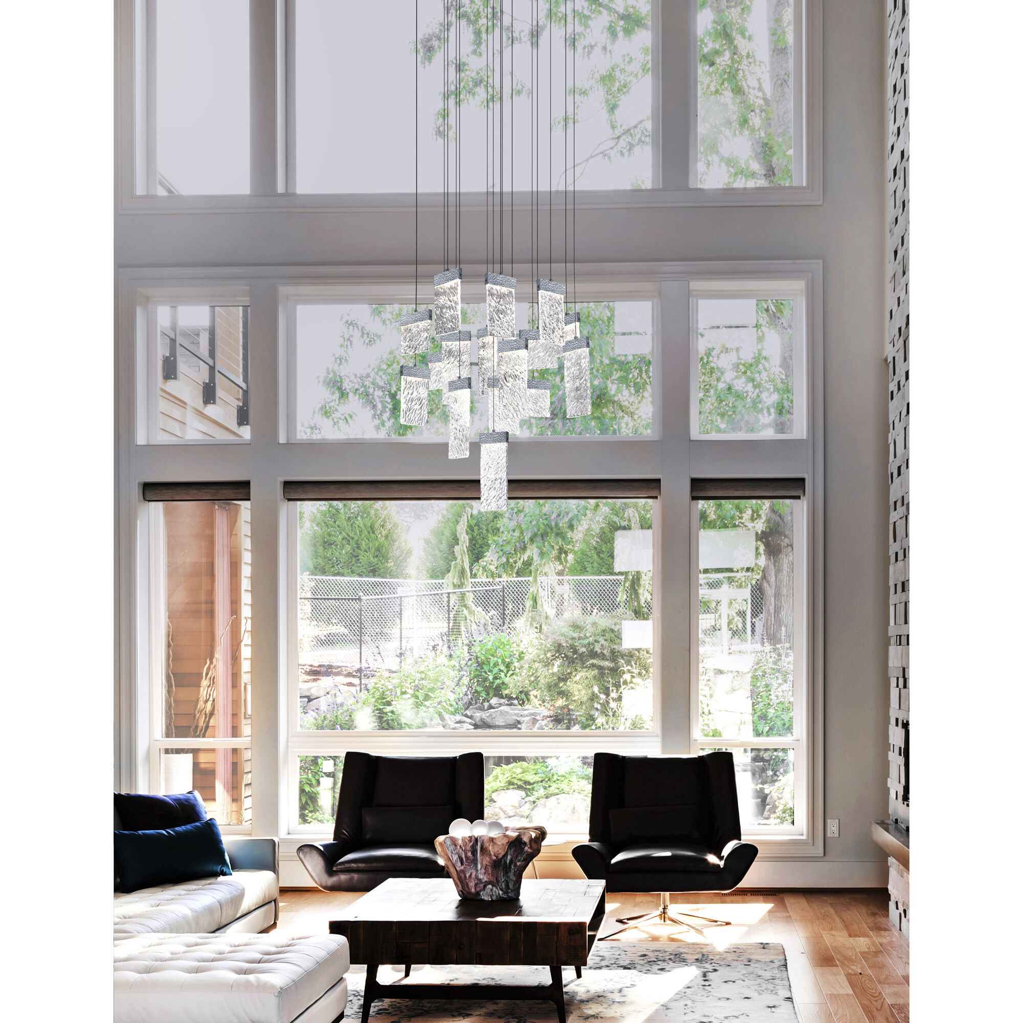 Carolina LED 32 inch Pewter Down Chandelier Ceiling Light