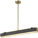 Valise Pendant Ceiling Light in Vintage Brass and Tuxedo Leather